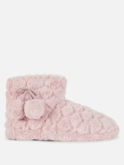 Online Primark Bottines Duveteuses à Pompons Rose