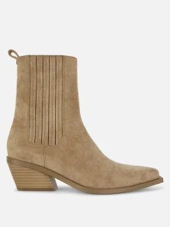 Best Primark Bottines Western à Talons Bas Taupe