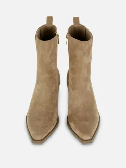 Best Primark Bottines Western à Talons Bas Taupe
