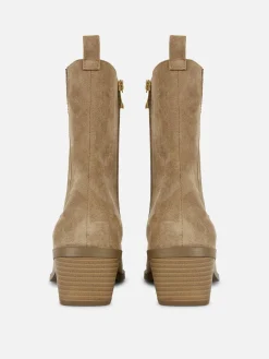 Best Primark Bottines Western à Talons Bas Taupe