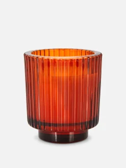 Online Primark Bougie En Verre Cannelé Orange