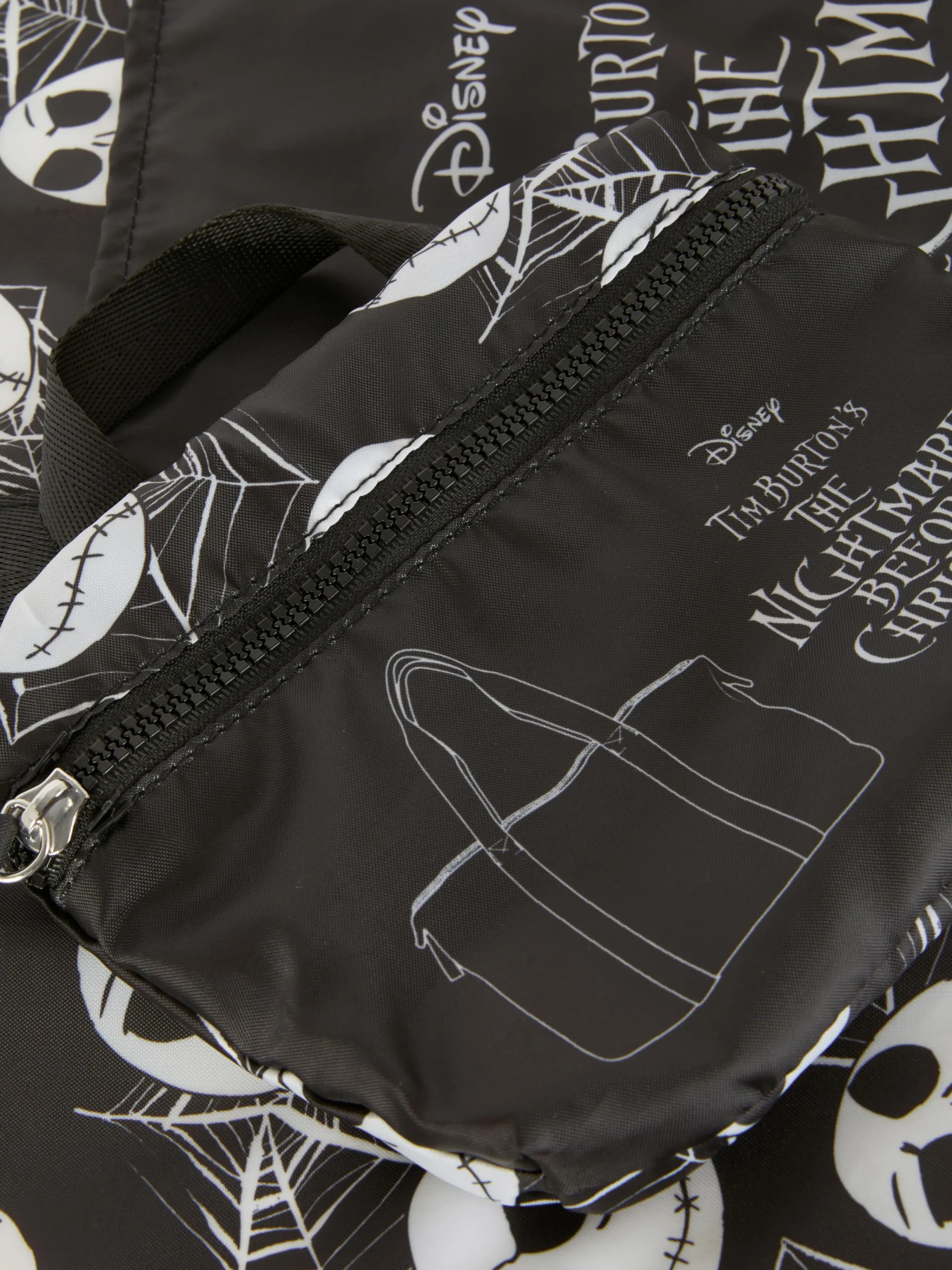Clearance Primark Cabas Pliable Disney L'Étrange Noël De Monsieur Jack De Tim Burton Noir