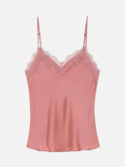 Clearance Primark Caraco De Pyjama à Finitions En Dentelle Rose poudré