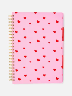 Best Primark Carnet à Spirale A4 à Motif Cœur Avec Intercalaires Rose clair