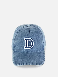 Sale Primark Casquette De Baseball En Denim Avec Initiale Bleu