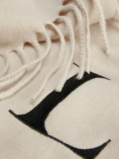 Outlet Primark Écharpe Avec Initiale Brodée Et Pampilles Beige