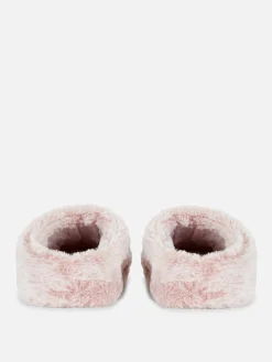 New Primark Chaussons En Fausse Fourrure Rose