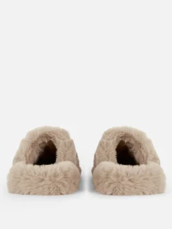 New Primark Chaussons En Fausse Fourrure Marron