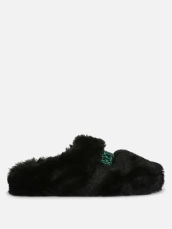 Discount Primark Chaussons Mule Duveteux Beetlejuice Noir/Blanc