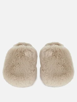 Clearance Primark Chaussons Mules Duveteux Naturel