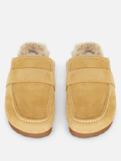 Primark Chaussons Style Mocassins Doublés De Fausse Fourrure Beige