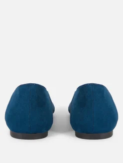 Outlet Primark Chaussons-ballerines En Suédine Bleu marine