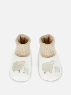 Discount Primark Chaussons-chaussettes à Motif Mouton Ivoire