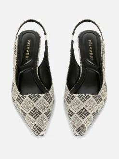 Best Primark Chaussures à Talon Ouvert Et Motif Géométrique Noir