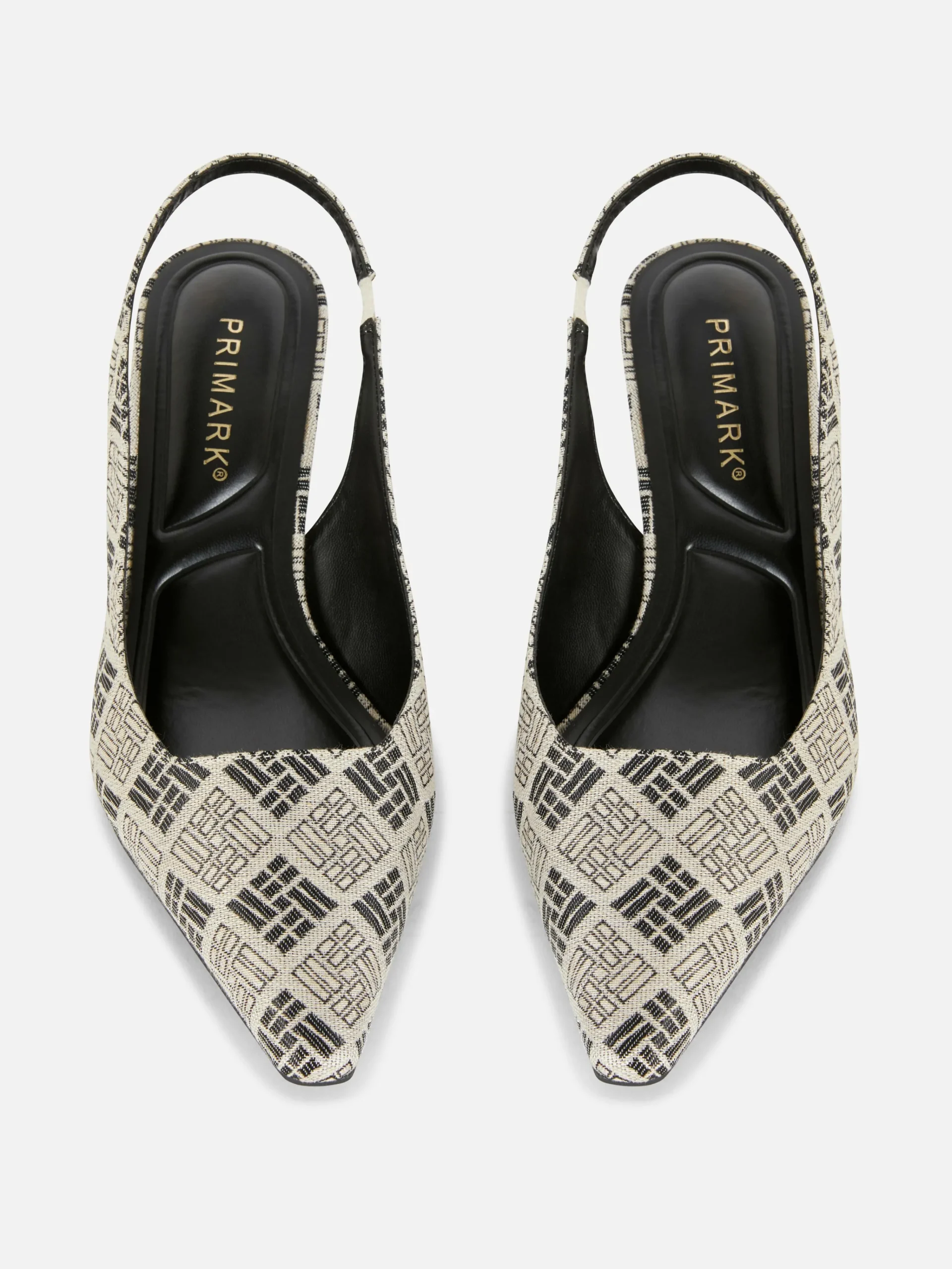 Best Primark Chaussures à Talon Ouvert Et Motif Géométrique Noir