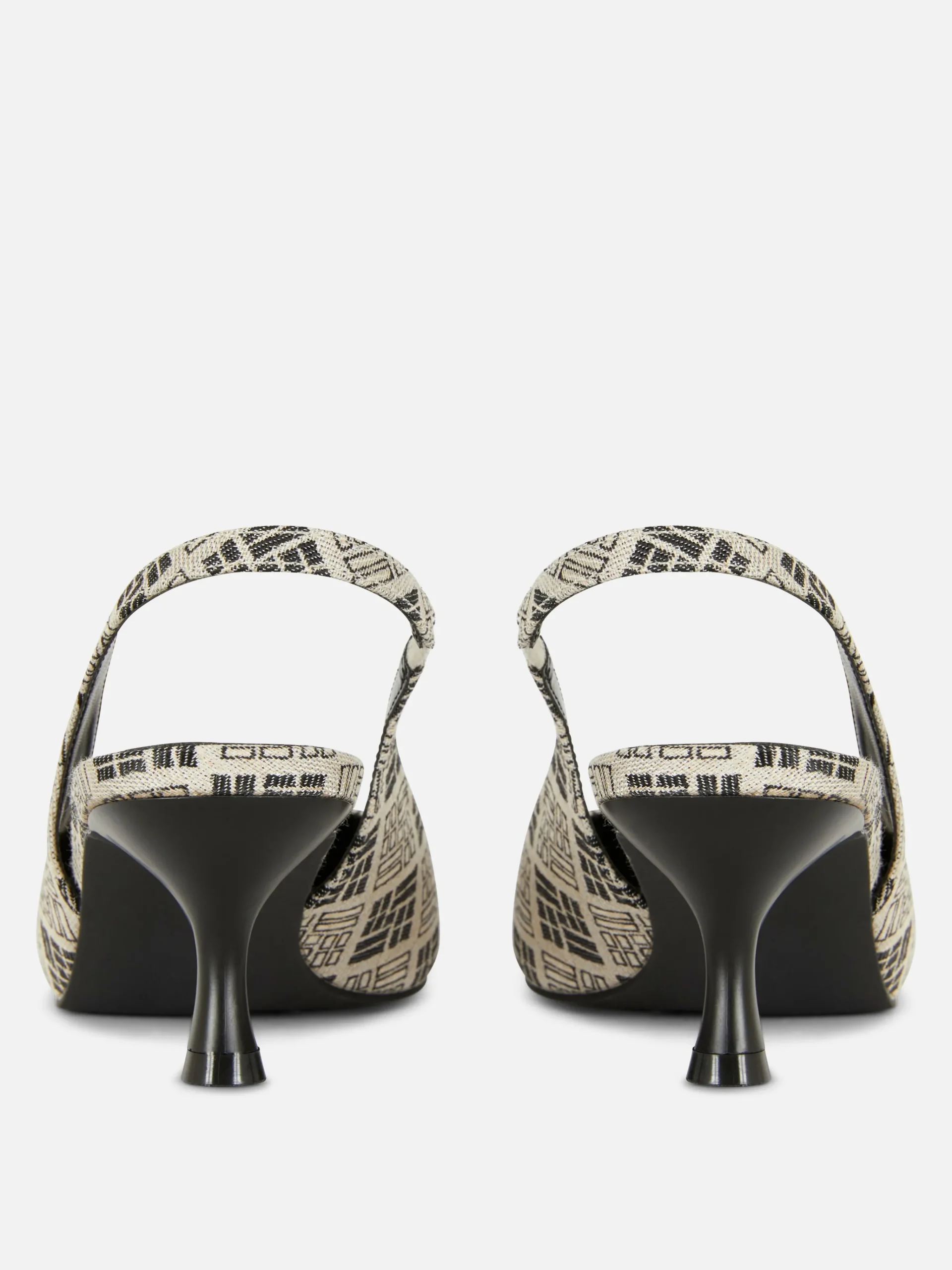 Best Primark Chaussures à Talon Ouvert Et Motif Géométrique Noir