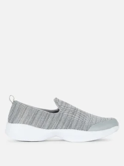 New Primark Chaussures De Sport Sans Lacets En Tissu Gris