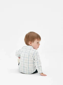 New Primark Chemise à Manches Longues à Carreaux Blanc