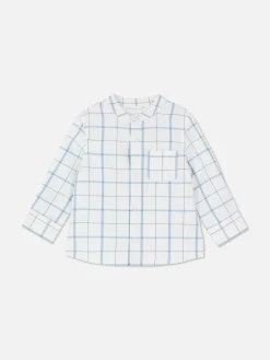 New Primark Chemise à Manches Longues à Carreaux Blanc