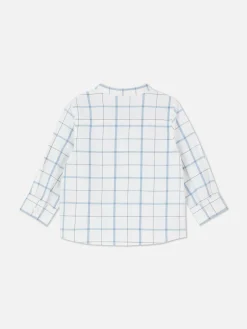 New Primark Chemise à Manches Longues à Carreaux Blanc