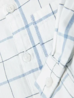 New Primark Chemise à Manches Longues à Carreaux Blanc