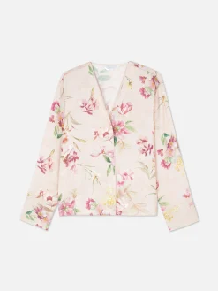 Best Primark Chemise De Nuit En Satin Floral à Encolure En V Rose