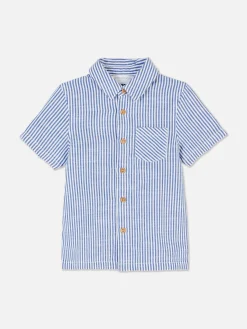 Outlet Primark Chemise Rayée à Manches Courtes Bleu marine