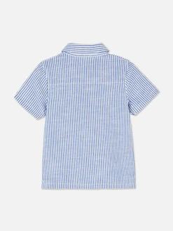 Outlet Primark Chemise Rayée à Manches Courtes Bleu marine
