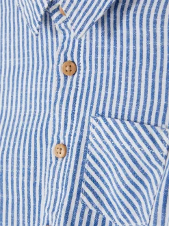 Outlet Primark Chemise Rayée à Manches Courtes Bleu marine