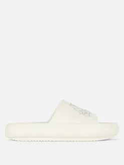 Sale Primark Claquettes à Logo Kappa X Écru