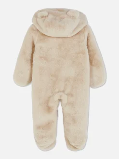 Sale Primark Combipilote Ours En Fausse Fourrure Beige