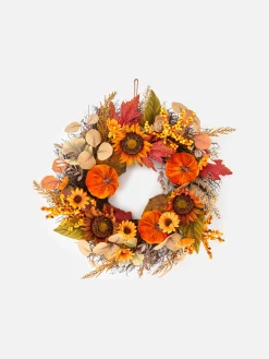 Sale Primark Couronne Automnale Avec Feuilles Artificielles Orange