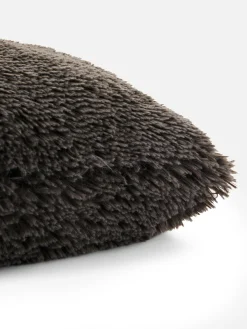 New Primark Coussin Carré En Fausse Fourrure Gris