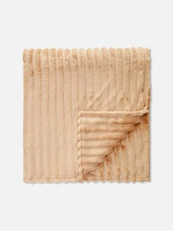 Best Primark Couverture Côtelée Duveteuse Ultra-douce Naturel