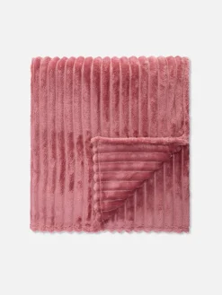 Best Primark Couverture Côtelée Duveteuse Ultra-douce Prune