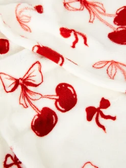 Clearance Primark Couverture Ultra-douce à Motif Cerise Rouge foncé