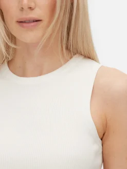 Discount Primark Débardeur Court Côtelé Ivoire