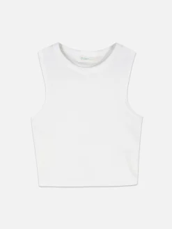 Discount Primark Débardeur Court Côtelé Ivoire