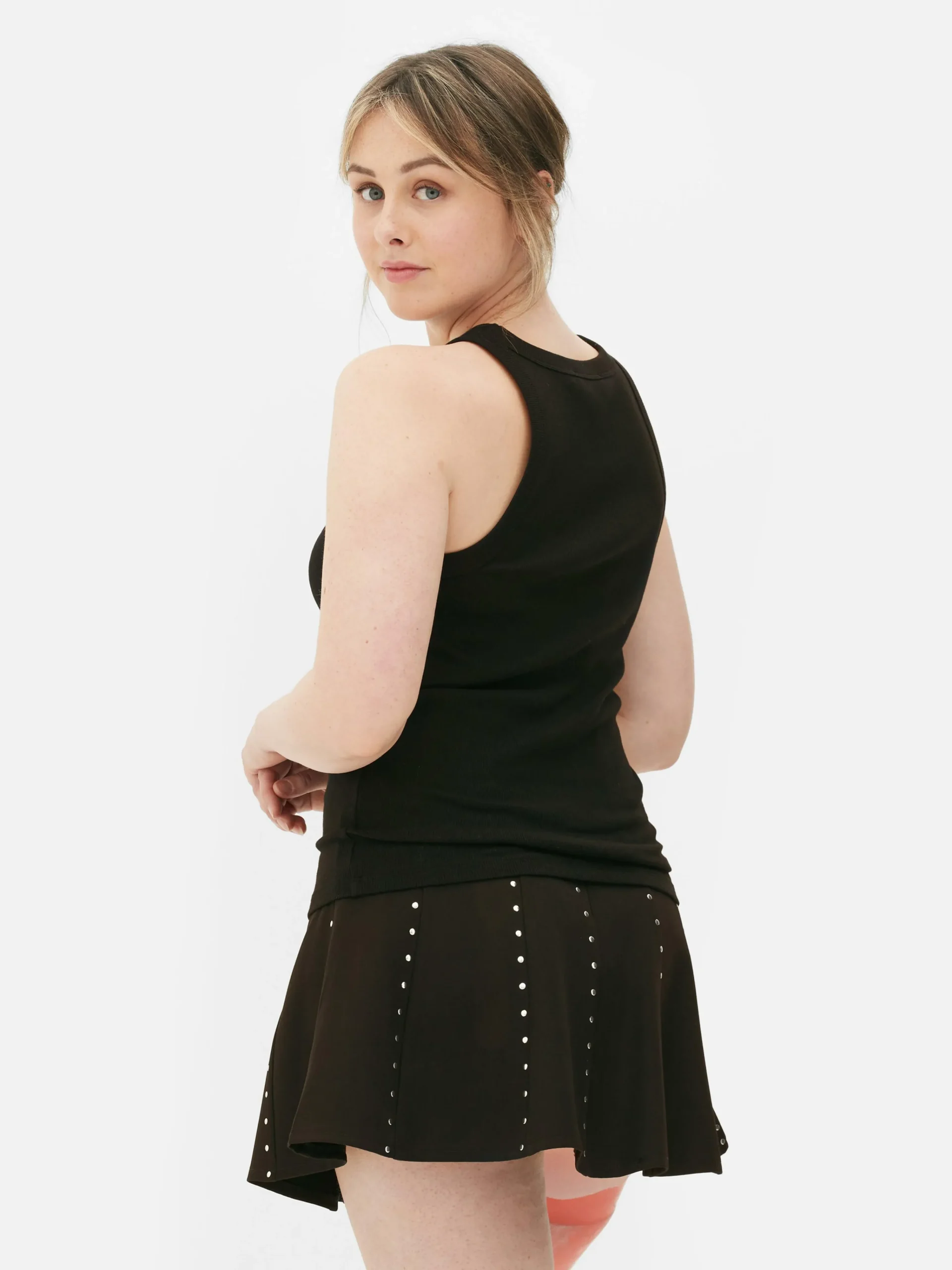 Discount Primark Débardeur Côtelé à Dos Nageur Noir