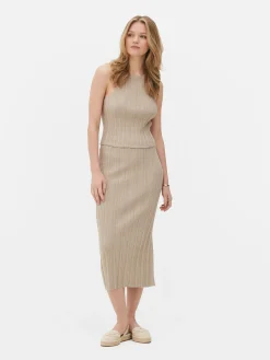 Discount Primark Débardeur Côtelé à Dos Nageur Grège