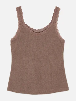 Clearance Primark Débardeur De Nuit Avec Finitions En Dentelle Marron