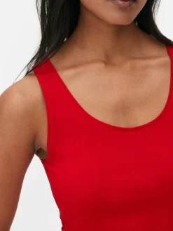 Discount Primark Débardeur Stretch Décolleté Essential Rouge