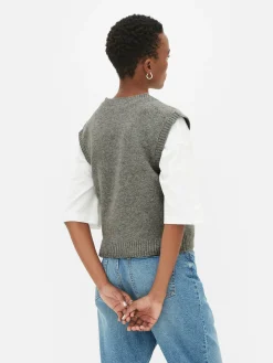 Outlet Primark Débardeur Tricoté à Col En V Gris