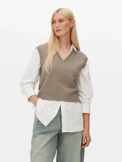 Hot Primark Débardeur Tricoté à Col En V Taupe