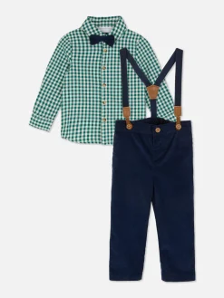 Outlet Primark Ensemble Chemise à Carreaux Et Pantalon à Bretelles Vert