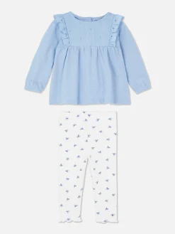 Best Primark Ensemble Chemisier à Volants Et Legging Bleu