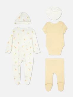 Sale Primark Ensemble Nouveau-né Cinq Pièces à Imprimé Canard Jaune