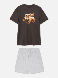 Primark Ensemble Short Et T-shirt De Pyjama Anthracite