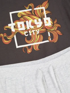 Primark Ensemble Short Et T-shirt De Pyjama Anthracite