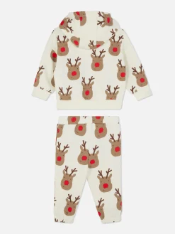 Hot Primark Ensemble Sweat à Capuche à Motif Renne Et Bas De Jogging De Noël Coordonné Multicolore